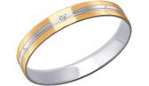 Золотое обручальное парное кольцо SOKOLOV 110212_s с фианитом