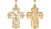 Женский золотой православный крестик с распятием SOKOLOV 1120095_s с бриллиантами, перламутром
