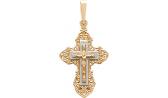 Золотой православный крестик с распятием Национальное Достояние 11424-nd