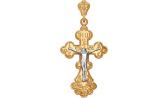 Золотой православный крестик с распятием SOKOLOV 120012_s