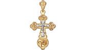Женский Золотой православный крестик с распятием SOKOLOV 121148_s