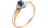 Золотое кольцо Vesna 1415-151-03-00 с бриллиантами, сапфиром