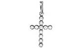 Женский серебряный декоративный крест Национальное Достояние 20009A-nd с фианитами