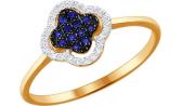 Золотое кольцо SOKOLOV 2011026_s с сапфирами, бриллиантами