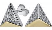 Серебряные серьги-пусеты Silver Wings 22SET11086gp-113 с цирконием