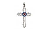 Женский серебряный декоративный крестик Национальное Достояние 23P122232-nd с цирконием