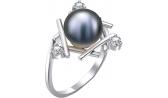 Серебряное кольцо De Fleur 27029S2 с жемчугом, фианитами