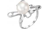 Серебряное кольцо De Fleur 27055S1 с жемчугом, фианитами