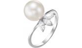 Серебряное кольцо De Fleur 27061S1 с жемчугом, фианитами