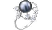Серебряное кольцо De Fleur 27070S2 с жемчугом, фианитами