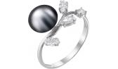 Серебряное кольцо De Fleur 27076S2 с жемчугом, фианитами