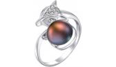 Серебряное кольцо De Fleur 27087S2 с жемчугом, фианитами