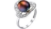 Серебряное кольцо De Fleur 27117S2 с жемчугом, фианитами