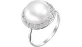 Серебряное кольцо De Fleur 27120S1 с жемчугом, фианитами