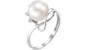 Серебряное кольцо De Fleur 27407S1 с жемчугом, фианитами