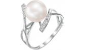 Серебряное кольцо De Fleur 27408S1 с жемчугом, фианитами