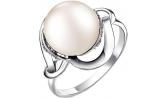 Серебряное кольцо De Fleur 27419S1 с жемчугом, фианитами