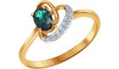 Золотое кольцо SOKOLOV 3010490_s с изумрудом, бриллиантами