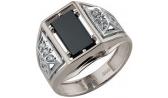 Мужская серебряная печатка перстень Караваевская Ювелирная Фабрика 31-0223-s с ониксом, цирконием