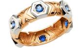 Мужское золотое кольцо BADINI 31-0302 с сапфирами