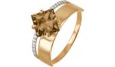 Золотое кольцо КЮЗ Дельта 311427-d с раухтопазом, фианитами