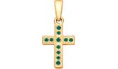 Женский золотой декоративный крестик SOKOLOV 3120006_s с изумрудами