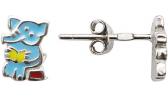Детские серебряные серьги-пусеты (гвоздики) Silver Wings 32I4FX0183-145 с эмалью