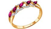 Золотое наборное кольцо SOKOLOV 4010537_s с бриллиантами, рубинами