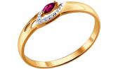 Золотое кольцо SOKOLOV 4010593_s c бриллиантом, рубином