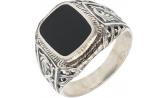 Мужская серебряная печатка перстень ФИТ 42081-f с лидитом