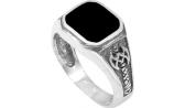 Мужская серебряная печатка перстень ФИТ 45801-f с лидитом
