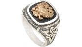 Мужская серебряная печатка перстень ФИТ 45823-f с лидитом