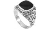Мужская серебряная печатка перстень ФИТ 45911-f с лидитом