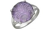 Серебряное кольцо Эстет 45K3511416 с аметистом, фианитами