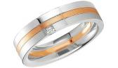 Ювелирное золотое обручальное парное кольцо Breuning 48/04005 с бриллиантом