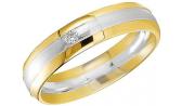 Золотое обручальное парное кольцо Breuning 48/04045 с бриллиантом