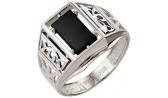 Мужская серебряная печатка перстень Караваевская Ювелирная Фабрика 51-0031-s с ониксом