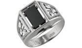 Мужская серебряная печатка перстень Караваевская Ювелирная Фабрика 51-0035-s с ониксом