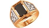 Мужская золотая печатка перстень Караваевская Ювелирная Фабрика 51-0035 с ониксом