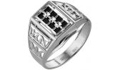 Мужская серебряная печатка перстень Караваевская Ювелирная Фабрика 51-0039-s с ониксом