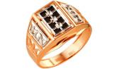 Мужская золотая печатка перстень Караваевская Ювелирная Фабрика 51-0039 с ониксом