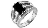 Мужская серебряная печатка перстень Караваевская Ювелирная Фабрика 51-0053-s с ониксом