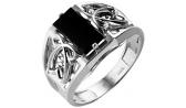 Мужская серебряная печатка перстень Караваевская Ювелирная Фабрика 51-0054-s с ониксом