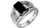 Мужская серебряная печатка перстень Караваевская Ювелирная Фабрика 51-0055-s с ониксом