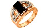 Мужская золотая печатка перстень Караваевская Ювелирная Фабрика 51-0055 с ониксом