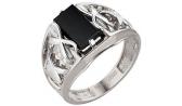 Мужская серебряная печатка перстень Караваевская Ювелирная Фабрика 51-0057-s с ониксом