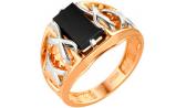 Мужская золотая печатка перстень Караваевская Ювелирная Фабрика 51-0057 с ониксом
