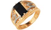 Мужская золотая печатка перстень Караваевская Ювелирная Фабрика 51-0058 с ониксом
