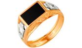 Мужская золотая печатка перстень Караваевская Ювелирная Фабрика 51-0077 с ониксом