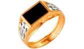 Мужская золотая печатка перстень Караваевская Ювелирная Фабрика 51-0079 с ониксом